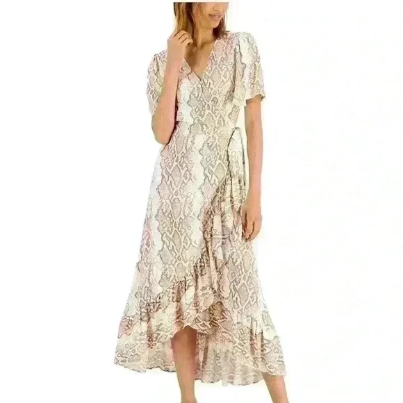 Petite printed wrap maxi dress - worn once - Picture 1 of 4